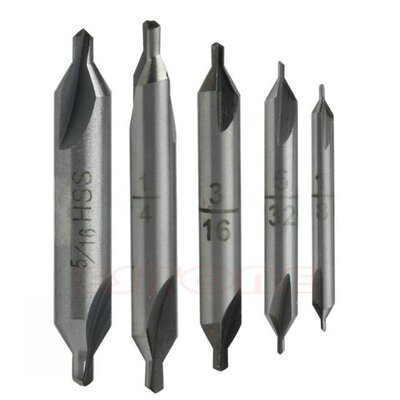 NEW 5 Pcs 60 DEGREE HSS Center Spotting Drill Bits Combined