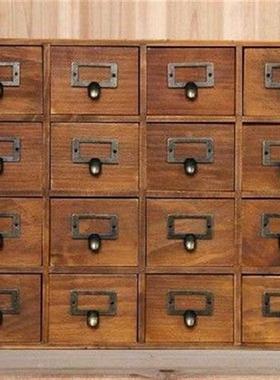 1PC Zakka 9 16 Lattice Desktop Drawer Storage Box Wooden