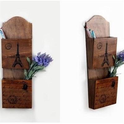 1PC Zakka Grocery Retro Wooden Storage Box Multi-function