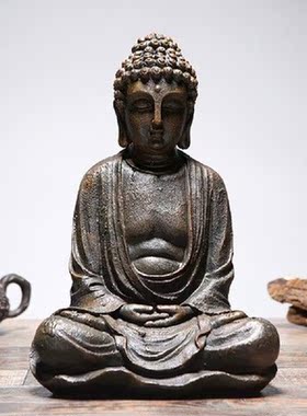 Sitting Buddha Home Garden Statue Model Figure Ornament Scul