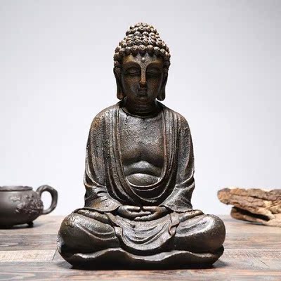 Sitting Buddha Home Garden Statue Model Figure Ornament Scul