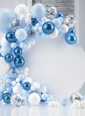 Metallic Blue Balloon Garland Arch Kit Silver Confetti Ballo