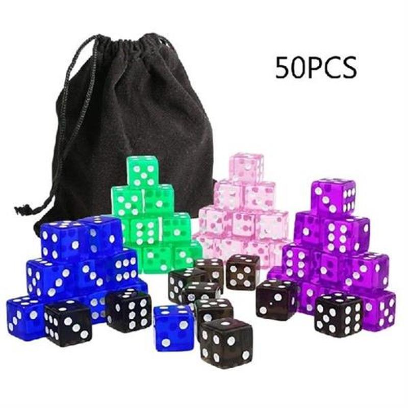 11UE 50PCS 16mm Colored Dice Learning Resource Game Dice
