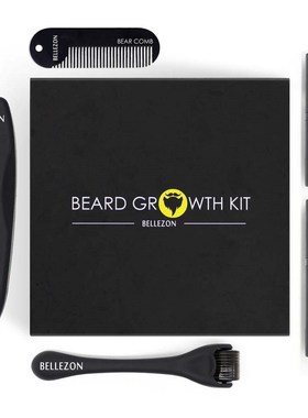4Pcs/set Barbe Beard Growth Kit Hair Growth Enhancer Oil