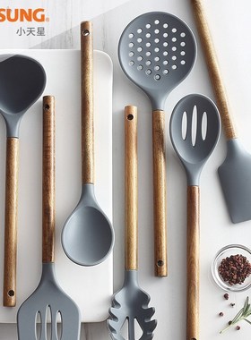 2020 Kitchen Utensils Silica Gel Cooking Spoon Leaky Spoon A