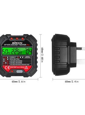 HT107E Socket Tester Voltage Test GFCI Outlet Tester with V
