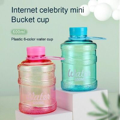 600Ml Cute Water Bottle Mini Bucket Portable Plastic Bottle