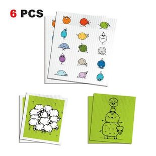 6PCS Lamb Dish Towels Reusable Versatile Kitchen Cleaning