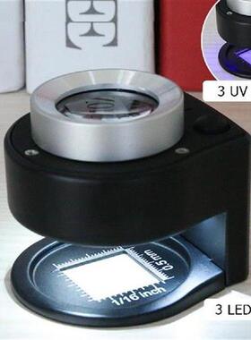 30X Optical Glass Lens Magnifier 6 LED Full Metal Folding