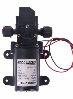 DC 12V 130PSI 6L/Min Water High Pressure Diaphragm Self Prim