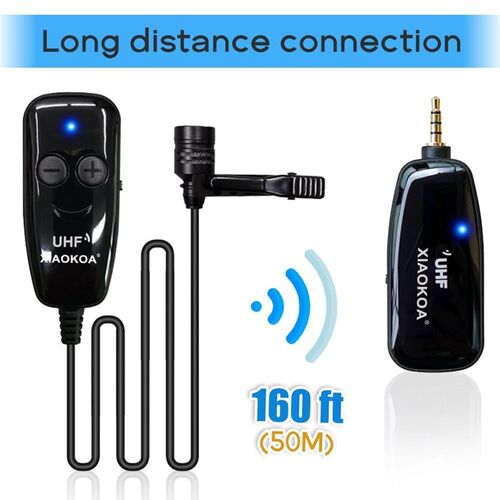 XIAOKOA HF Lavalier Lapel Wireless Microphone Recording Vlog
