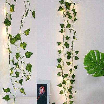 2M Artificial Plants Led String Light Creeper Green Leaf Ivy