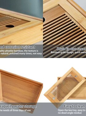 Bamboo Tea Trays Chinese Tea Serving Kung Fu Tea Trays Eco-F