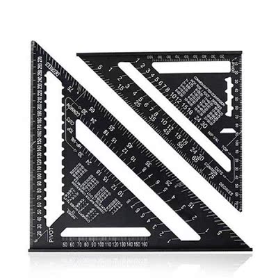 7/12inch Triangular Ruler Square Metric Aluminum Alloy