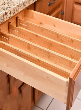 Bamboo Drawer Dividers Kitchen Drawer Organizer Adjustable