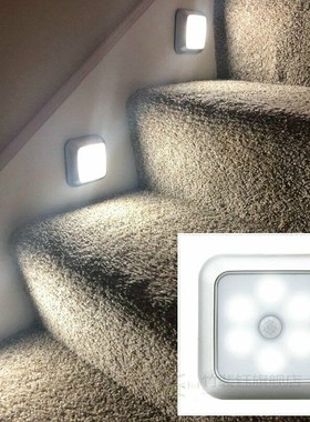 6 LED Night Light Motion Sensor Wall Closet Cabinet Stair Wi