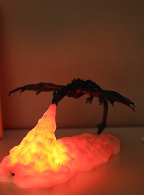 3D Printed Usb Light Fire Dragon Lamps Night Light Recharge