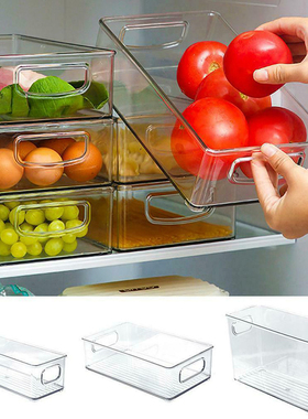 Stackable Clear Plastic Organizers Refrigerator Organizer