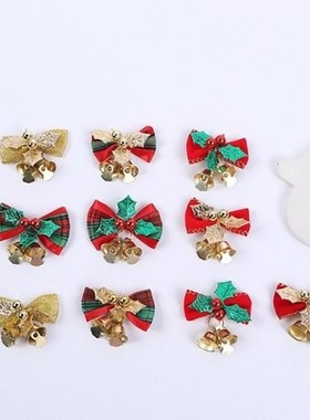 New 10PCS/Set Christmas Tree Bow Christmas Ornaments Bell 4