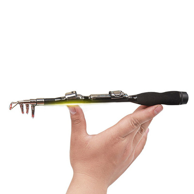 newNEW Mini Portable Telescopic Fish Rod Pole Tackle Tools