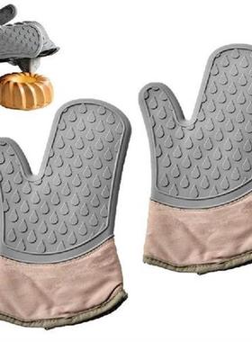 Oven Gloves 2 Pcs Water-drop Anti-slip Baking Gloves Soft
