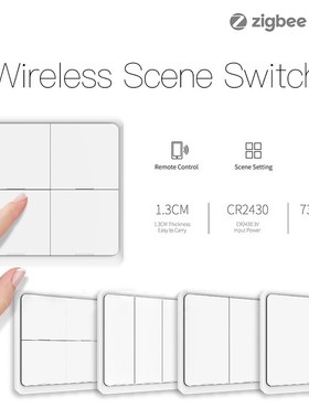 Moes 4 Gang Tuya ZigBee Wireless 12 Scene Switch Push Butto