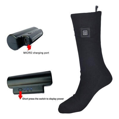 3.7V 2200mAh Button Electric Heating Socks Rechargeable