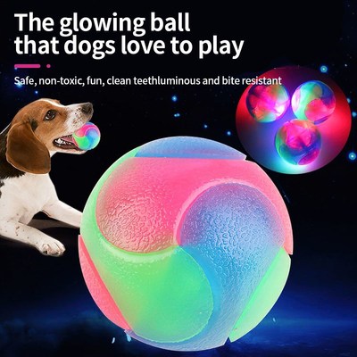 Pet toy rubber elastic flashing toy ballDog chewing bite res