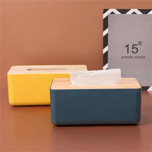 Nordic Wood Cover Plaic Tissue Box Paper Towel Tissue Case
