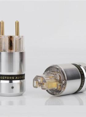 Preffair High End 24K Gold Plated Schuko Power Cable Plug IE