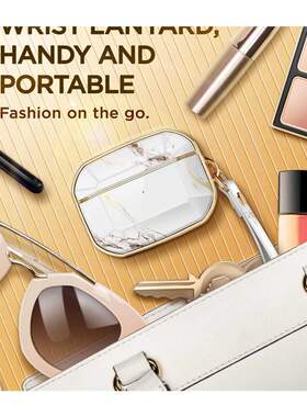 Gviewin For Airpods Pro Case 360 Degree Protective Marble