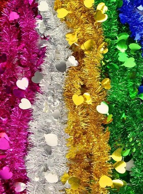 Glitter Tinsel Garland Colorful Christmas Tree Bar Decor