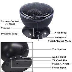 Ocean Wave Music Projector LED Night Light RGB Colors Projec