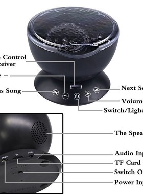 Ocean Wave Music Projector LED Night Light RGB Colors Projec