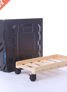 Solid wood CPU Stand Mobile Desktop Tower Computer Removable