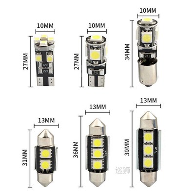 23 Pcs/Set T10 5050 w5w LED Light Bulbs Car Interior Dome Ce