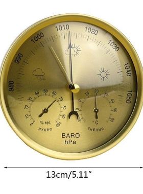 Metal 3 in 1 Barometer Weather Station for Indoor and