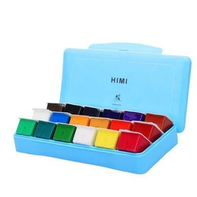 18 Colors Gouache Paint Set 30ml Portable Case with Palette
