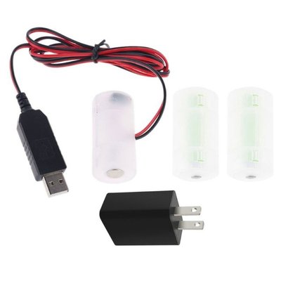 US Plug USB Power Supply Adapter Replace 1-4pcs 1.5V LR14 C