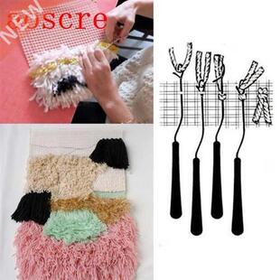 Rug Hooking Mesh Canvas Wooden Bent Latch Hook  Kit Tool