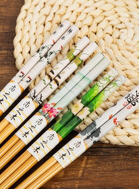 Natural Bamboo Chinese Chopsticks Reusable Tableware Dinning