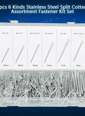 1000pcs 6 Kinds Split Cotter Pins Assortment Fastener Kit Se