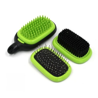 3 in 1 Pet Dematting Deshedding Brush Multi-use Fur Curly Tr