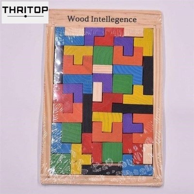 New Montessori Wooden Blocks Children Wood Intelligence Russ