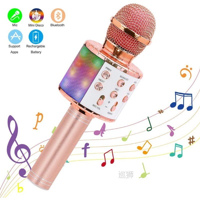 Wireless Karaoke Microphone Handheld Portable Speaker Home K