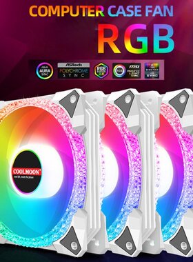COOLMOON 120mm LED Sync Desktop Computer Case Cooling Fan Hy