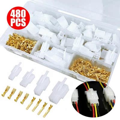480Pcs Motorcycle Terminals Connectors 2 3 4 6 Pin Electrica