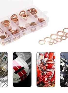 200PCS M5-M14 Copper Washers Gasket Set Flat Ring Seal Assor