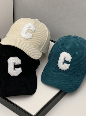 Vintage Corduroy Baseball Caps Letter C Men Women Autumn Win