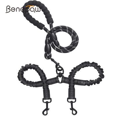 Benepaw 360 Swivel No Tangle Bungee Double Dog Leash